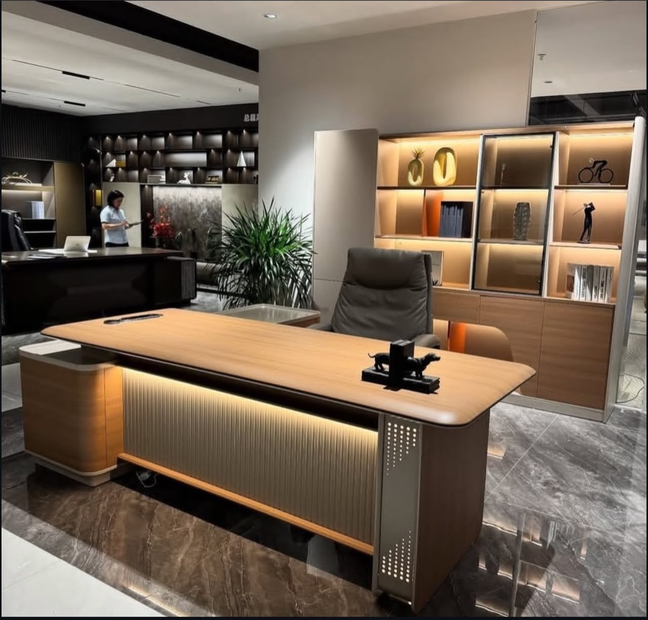 Luxury executive office table for offices in Lagos, Nigeria, featuring a spacious contemporary design with premium craftsmanship for professional workspaces.
