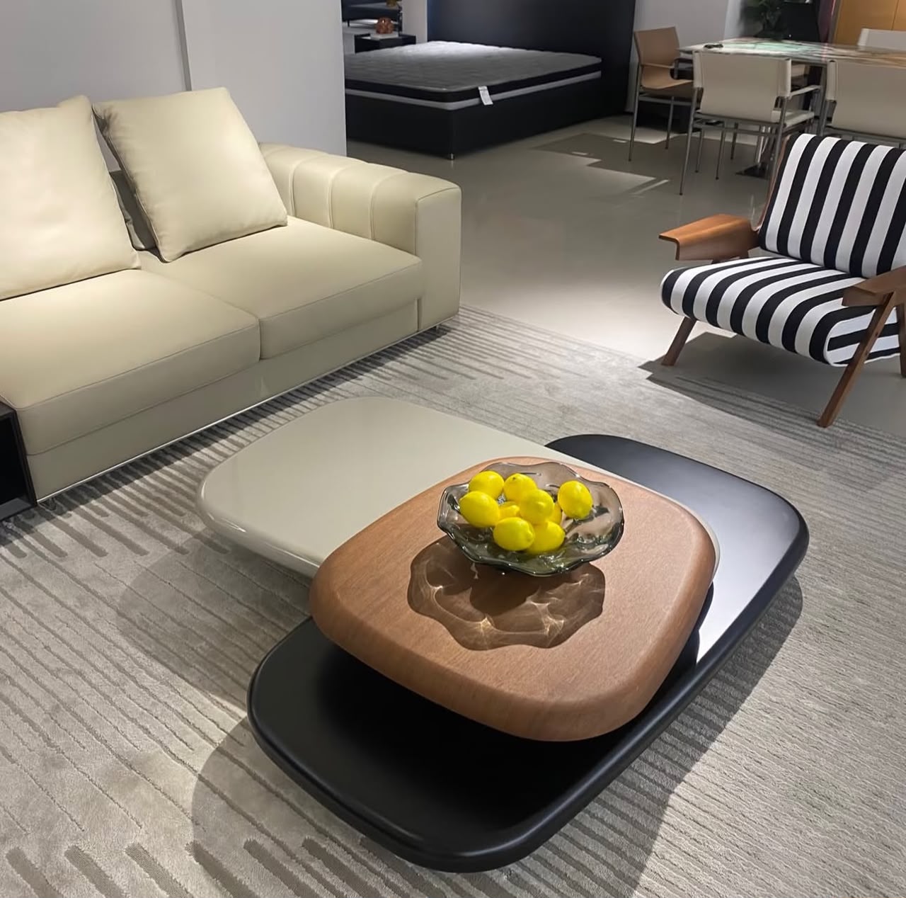 Multi-tiered rotating center table in Lagos, Nigeria, designed for modern living rooms, stylish décor, and versatile everyday use.
